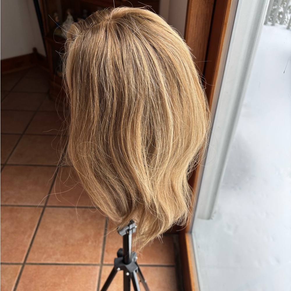 REDUCTION $500.00! Human Hair Dk Blonde w/ Lt Blonde highlights Highline Wig - Picture 2 of 12